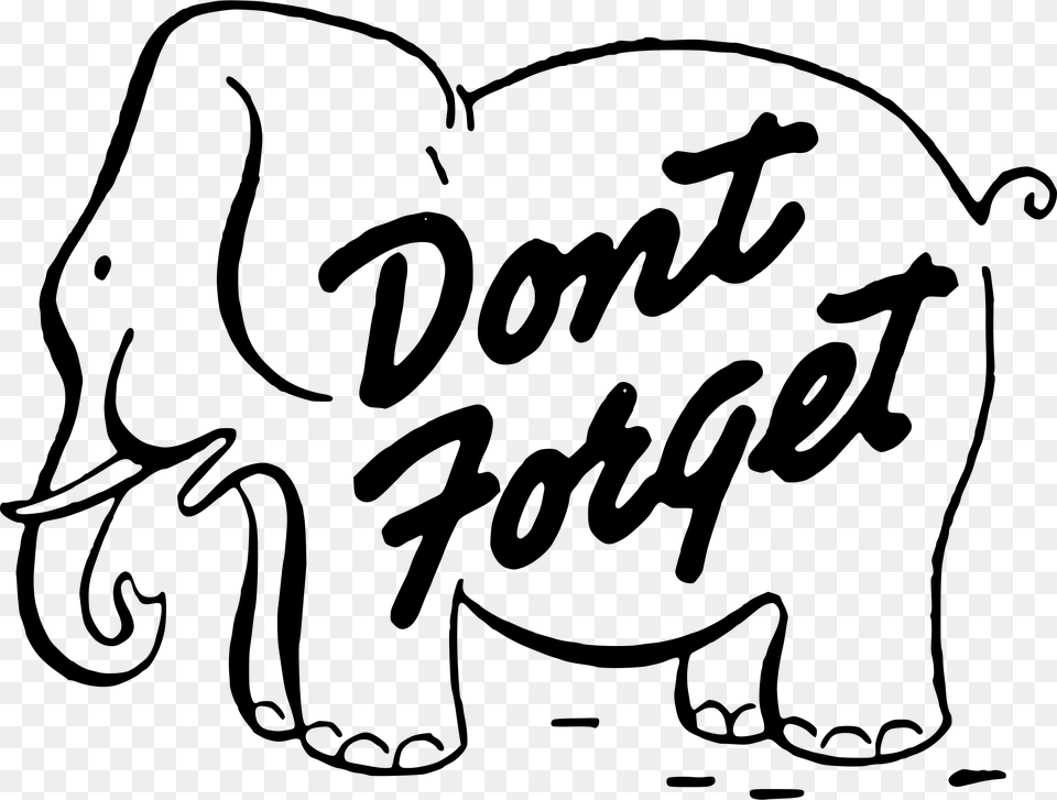 Clipart Don T Forget Elephant, Gray Png Image