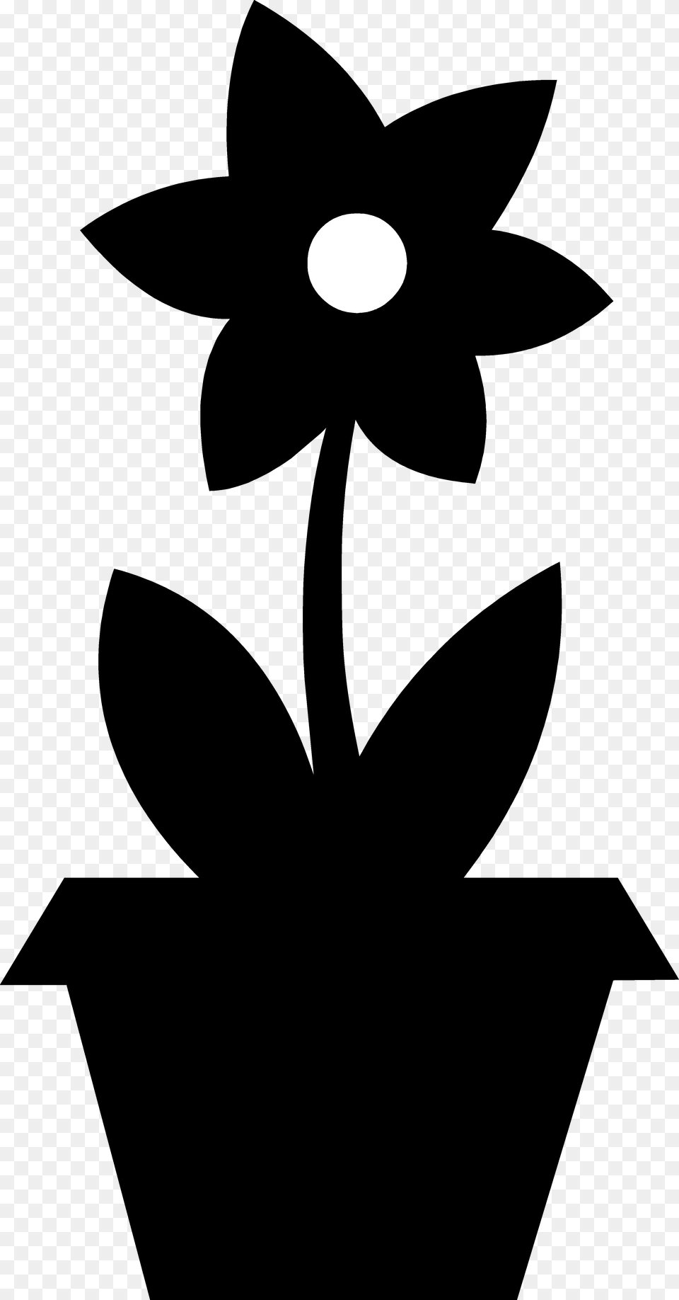 Clipart Download Cute Flower Pot Silhouette Clip Flower In Pot Silhouette, Stencil, Plant, Animal, Fish Free Transparent Png