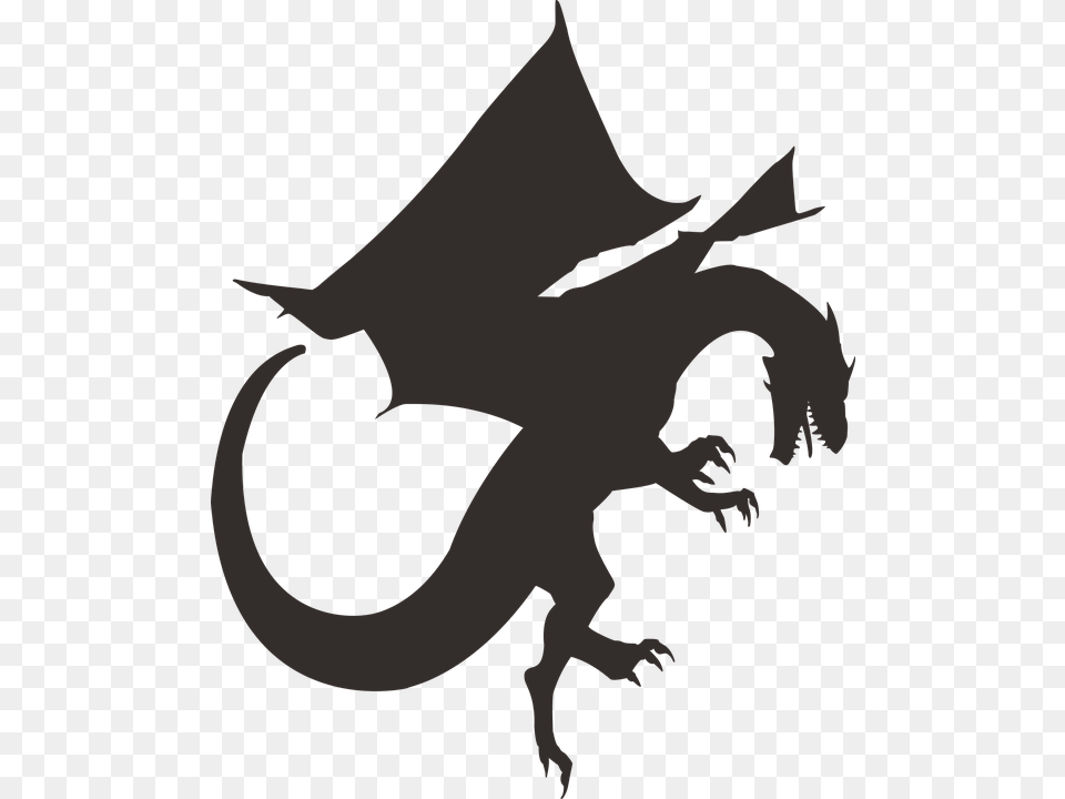 Clipart Dragon Silhouette Dragon Silhouette, Baby, Person Png Image