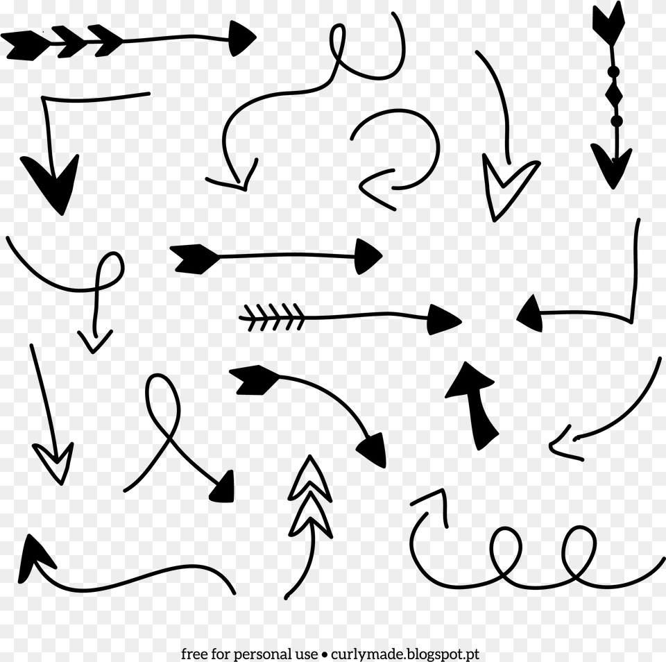 Clipart Drawn Arrow Vector, Gray Png Image
