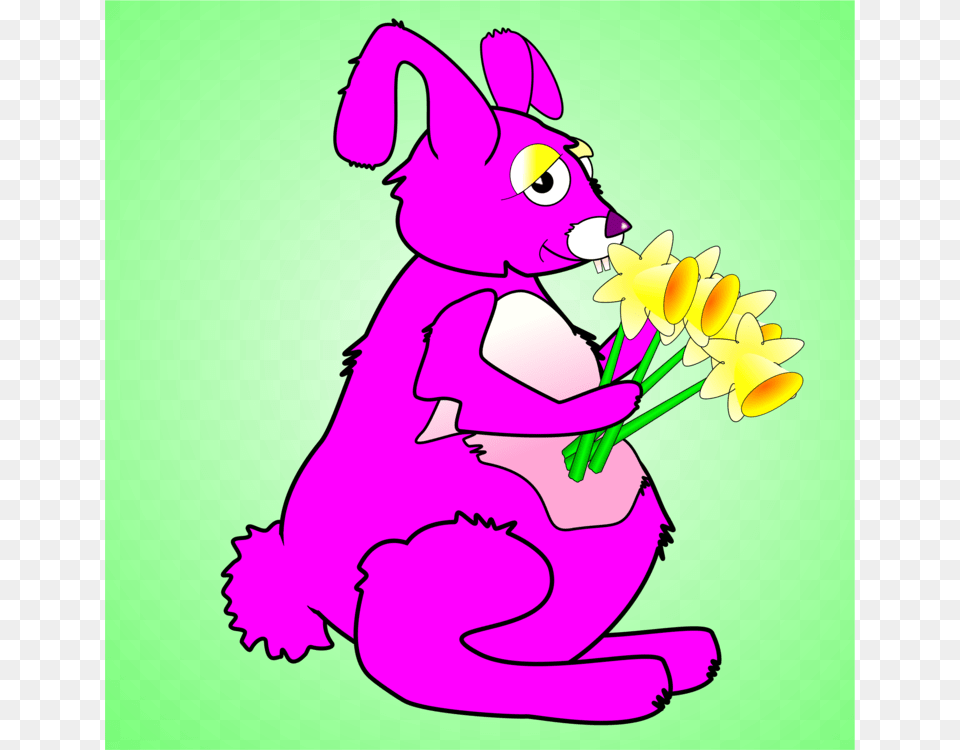 Clipart Easter Daffodil Spring Animal Pictures, Baby, Person, Purple, Cartoon Png