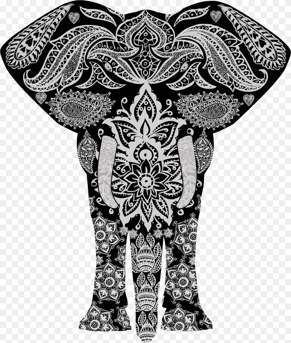 Clipart Elephant Floral Elephant Pattern, Art, Adult, Bride, Female Png Image