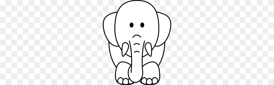 Clipart Elephant Head Bw Collection, Baby, Person, Animal, Wildlife Png Image