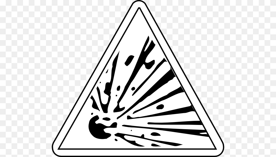 Clipart Explosion Explosive Explosive Sign Black And White, Triangle, Symbol Png Image