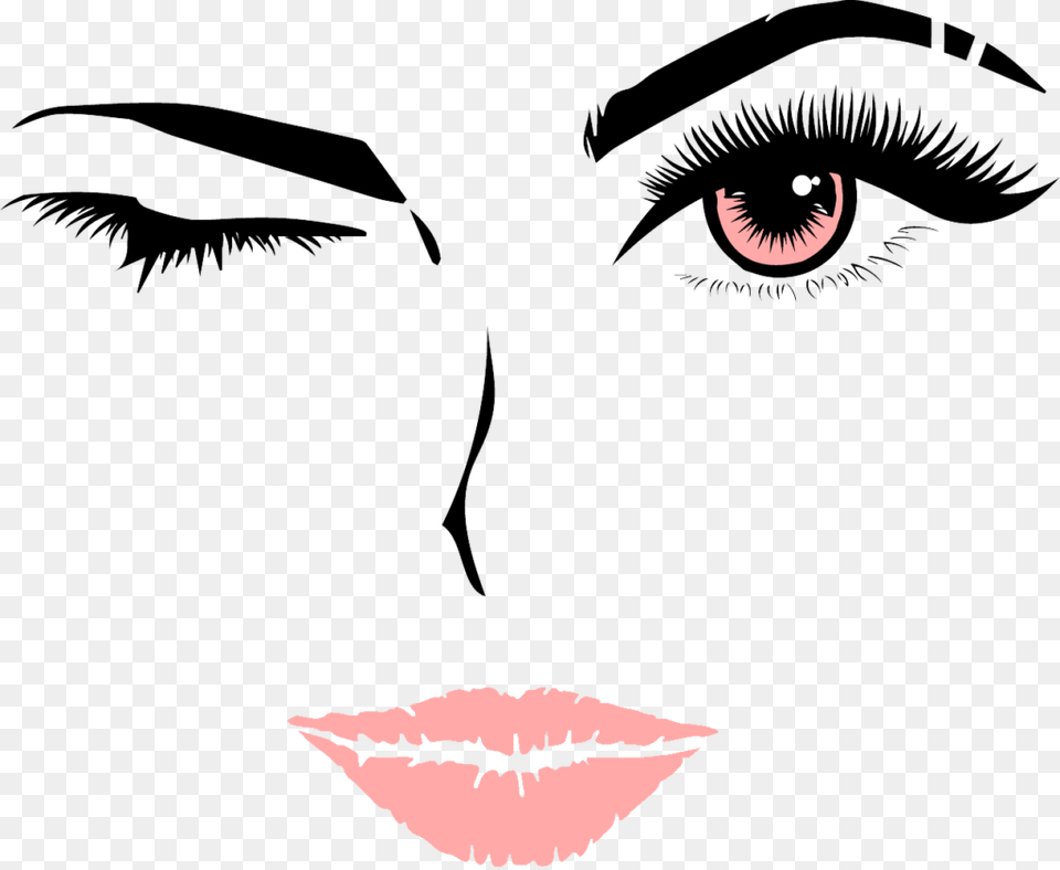 Clipart Eyelash And Lips Transparent Cartoons Lashes And Lips Clipart, Art, Graphics, Animal, Bird Png