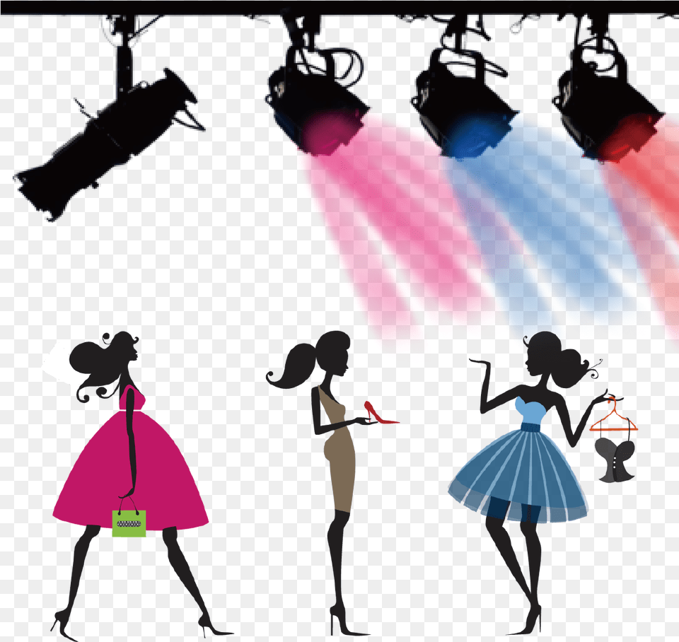 Clipart Fashion Show Transparent Background Dress Clipart, Lighting, Person, Dancing, Leisure Activities Png