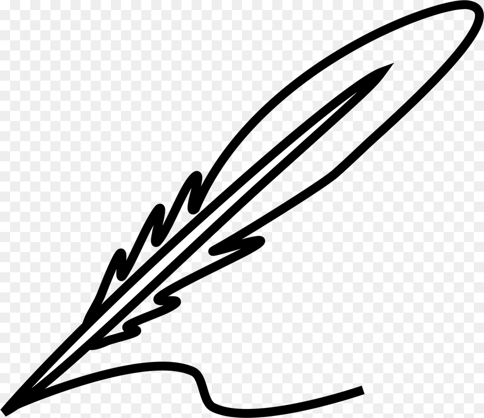Clipart Feather Pen Clipart Black And White, Sword, Weapon, Blade, Dagger Png Image