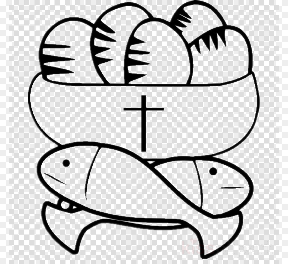 Clipart Feeding The Multitude Loaf Bread Five Loaves And Two Fish Coloring Page, Machine, Wheel Png