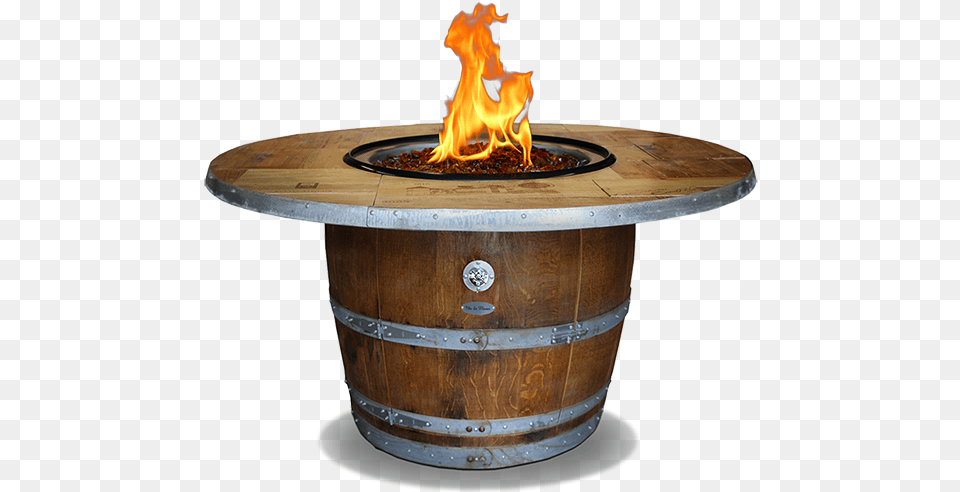 Clipart Fire Pit Propane Wine Barrel Fire Table, Furniture, Flame Free Transparent Png