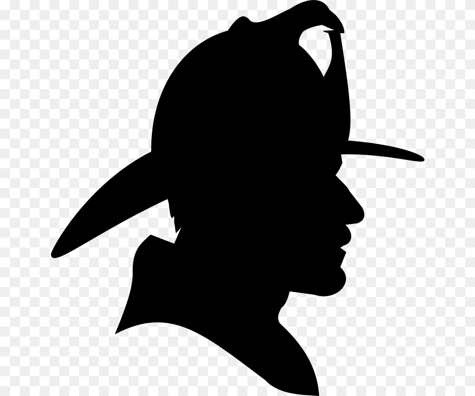 Clipart Firefighter Profile Silhouette Studio Hades, Gray Free Png