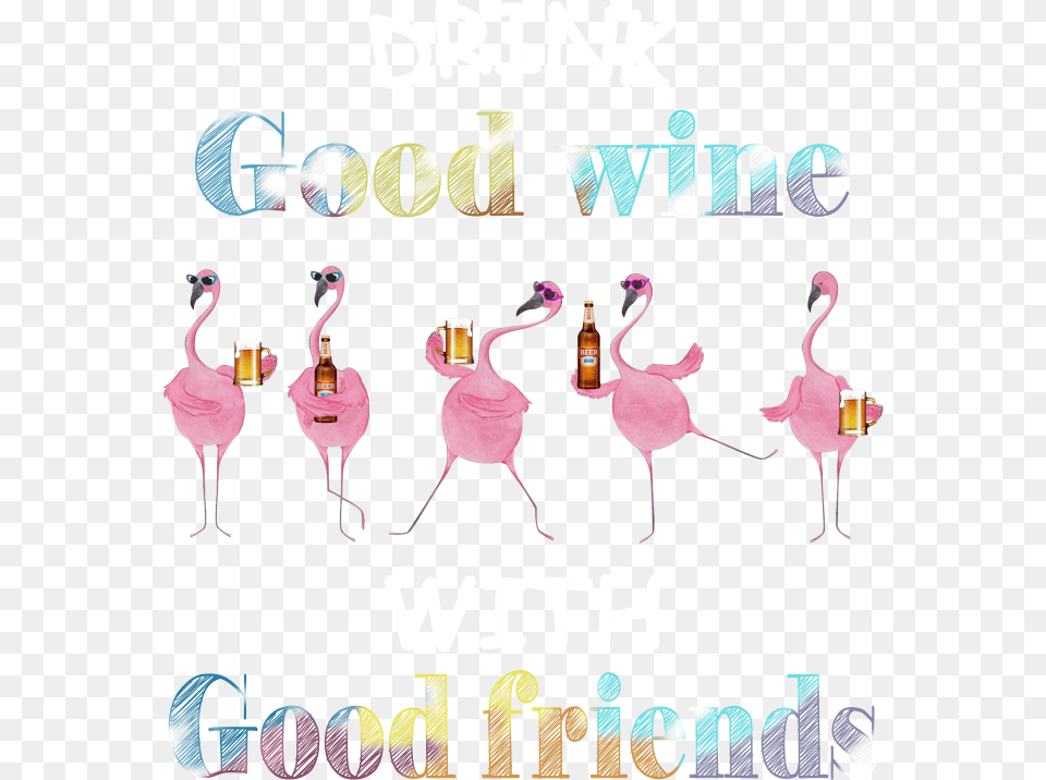 Clipart Flamingos Drinking Wine, Animal, Bird, Flamingo Png