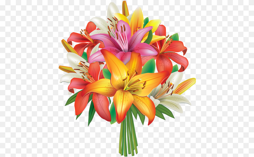 Clipart Flower Arrangements Image Freeuse Library Lilies Bouquet Of Flowers Clipart, Flower Arrangement, Flower Bouquet, Plant, Lily Png