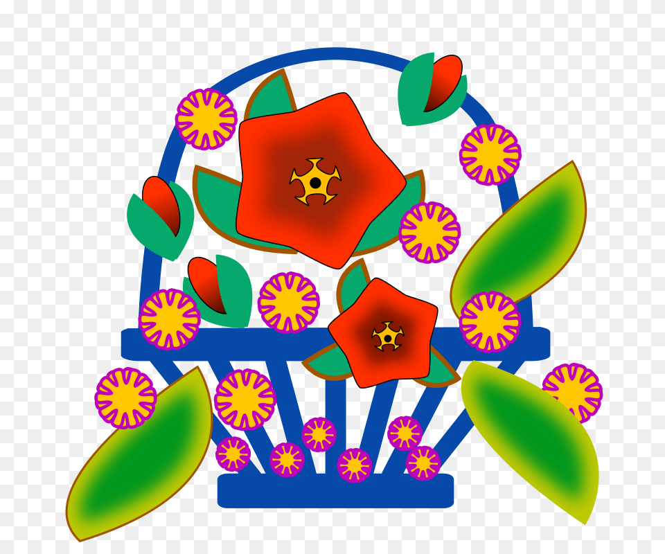 Clipart Flower Basket, Art, Graphics, Pattern, Plant Png