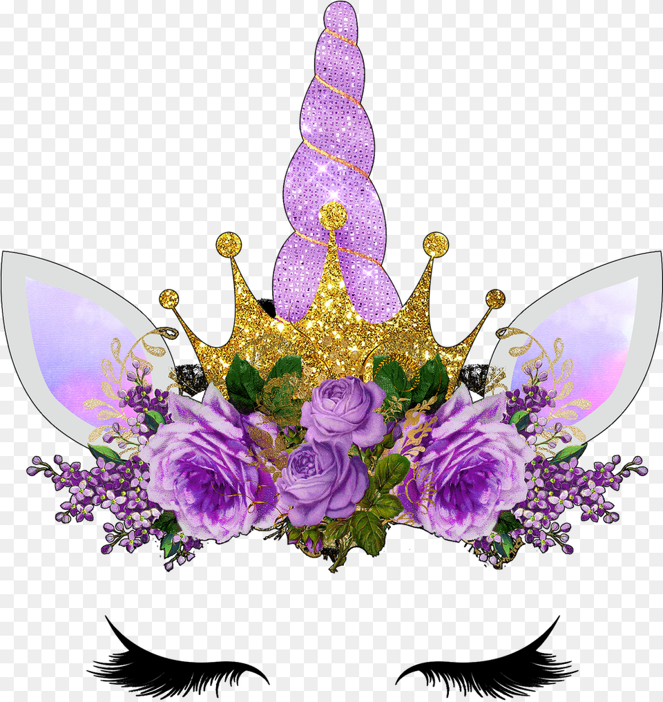Clipart Flower Unicorn Unicorn Face Transparent Background, Accessories, Purple, Jewelry, Plant Free Png Download