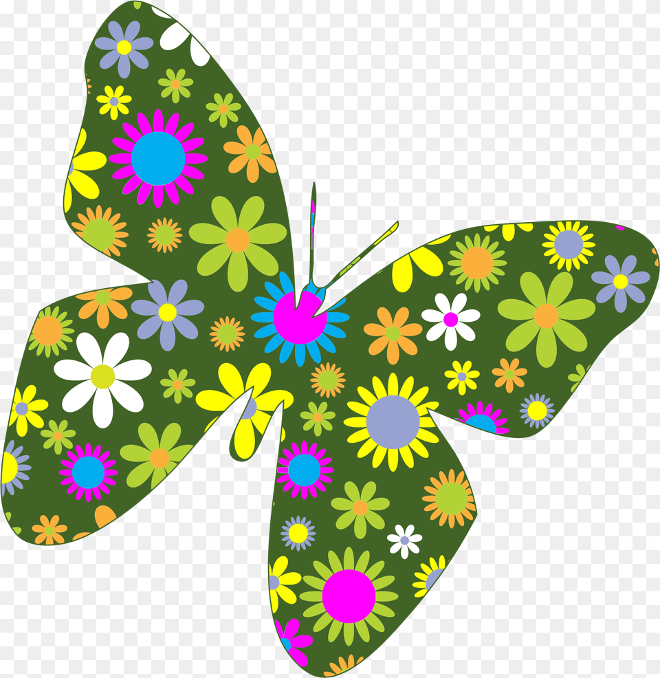 Clipart Flowers And Butterflies 5 Clipart Flowers And Butterfly, Graphics, Applique, Art, Floral Design Png