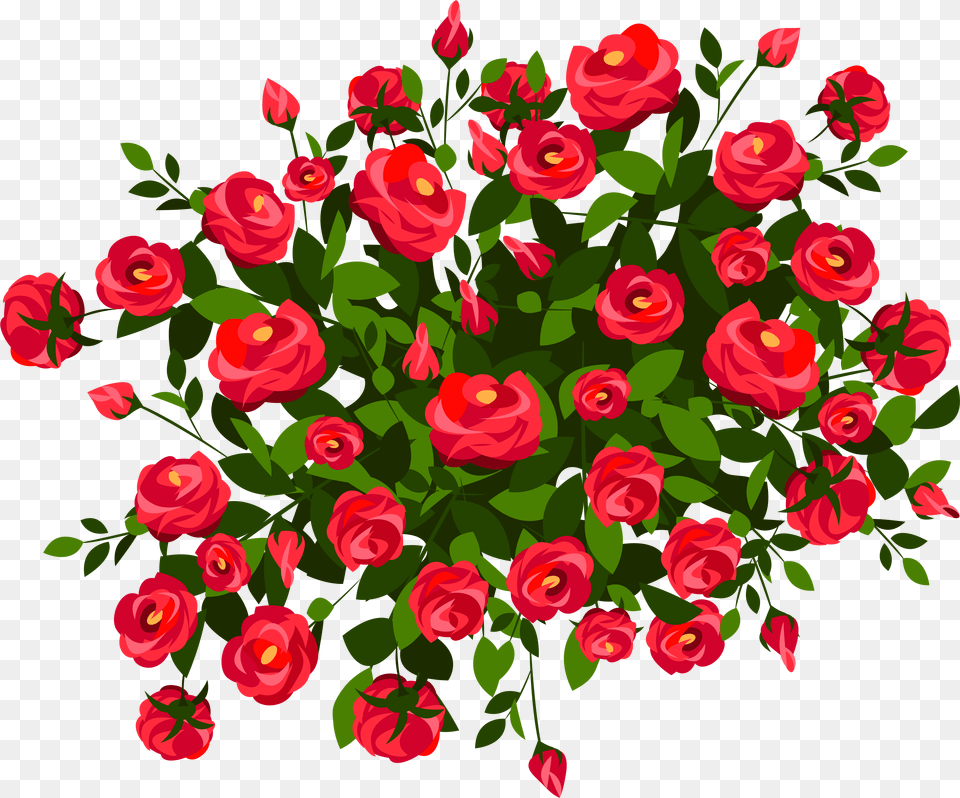 Clipart Flowers Bush Rose Bush Art, Plant, Pattern, Graphics Free Transparent Png