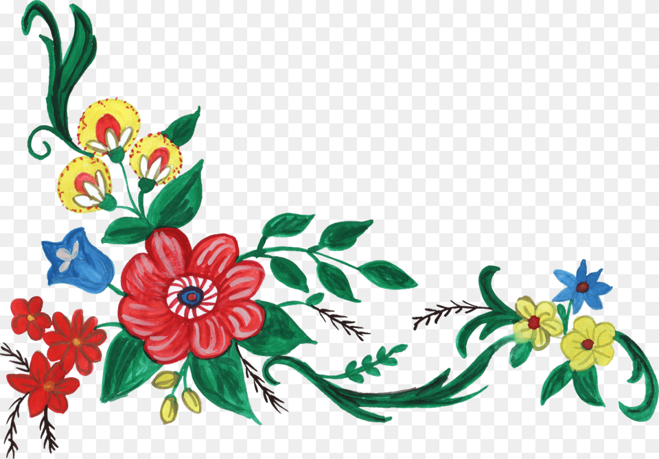 Clipart Flowers Corner Clipart Flowers Corner Transparent, Art, Embroidery, Floral Design, Graphics Png Image