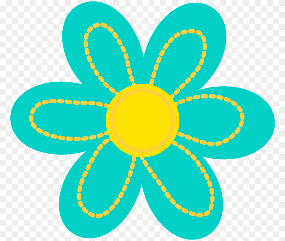 Clipart Flowers Flower Art And Clip Art, Daisy, Plant, Pattern, Turquoise Free Png Download