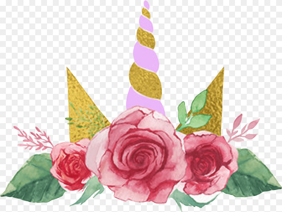 Clipart Flowers Unicorn Unicorn Watercolor Clothing, Flower, Hat, Plant Free Png Download