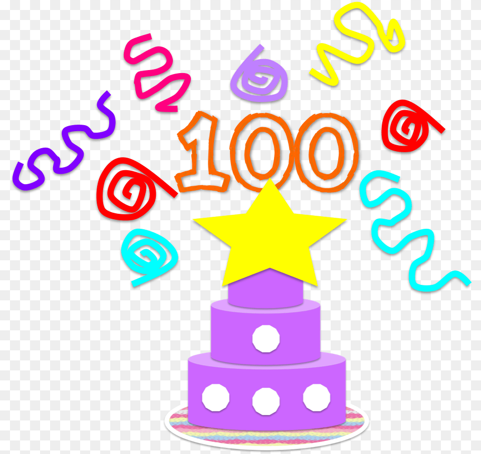Clipart For The 100th Day Of School Clip Art, Birthday Cake, Cake, Cream, Dessert Free Png