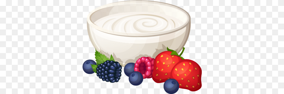Clipart Clipart Bowl Of Cereal Breakfast Food Clipart, Berry, Dessert, Fruit, Plant Free Png
