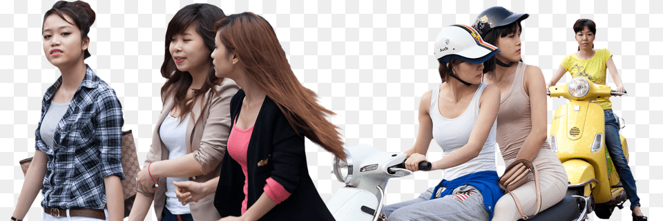 Clipart Freeuse Cutout Asian People, Motor Scooter, Vehicle, Transportation, Moped Free Png Download