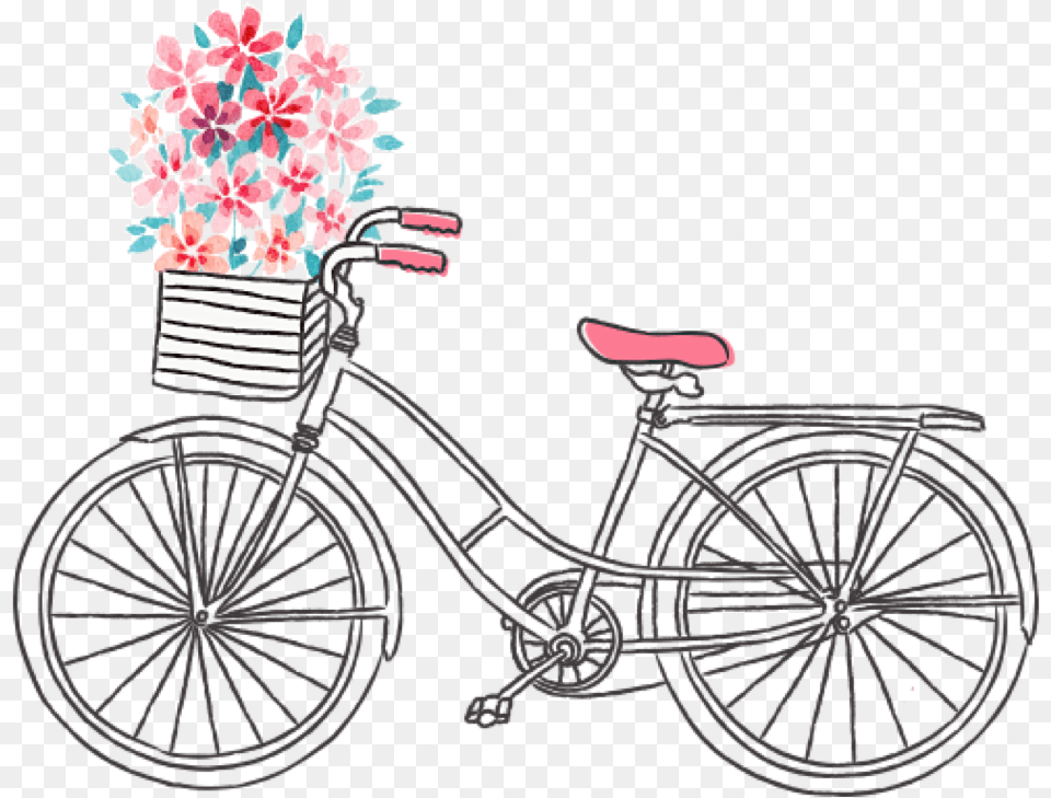 Clipart Freeuse Library Bicycle Flowers Basket Summer Mas Um Dia Se Inicia, Machine, Wheel, Transportation, Vehicle Free Transparent Png