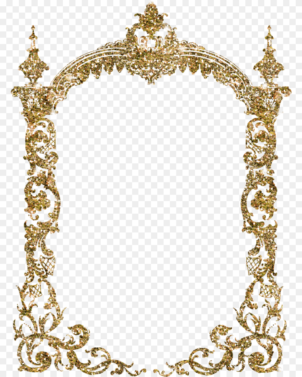 Clipart Freeuse Stock Vintage Picture Frame Golden Arch Border Design, Accessories, Jewelry Free Png