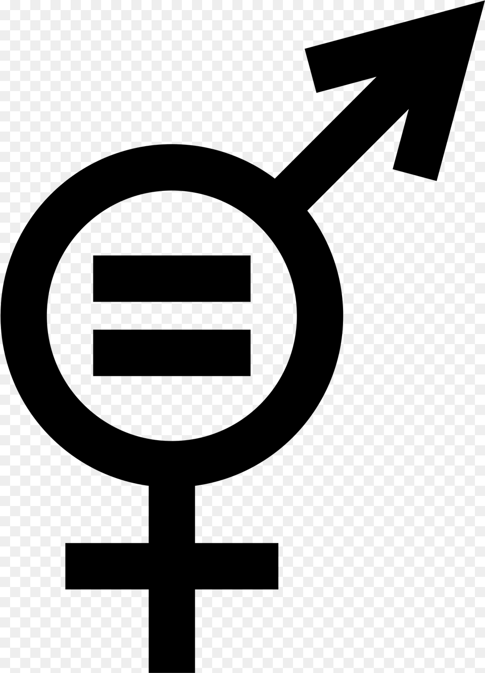 Clipart Gender Equality Icon, Gray Free Png