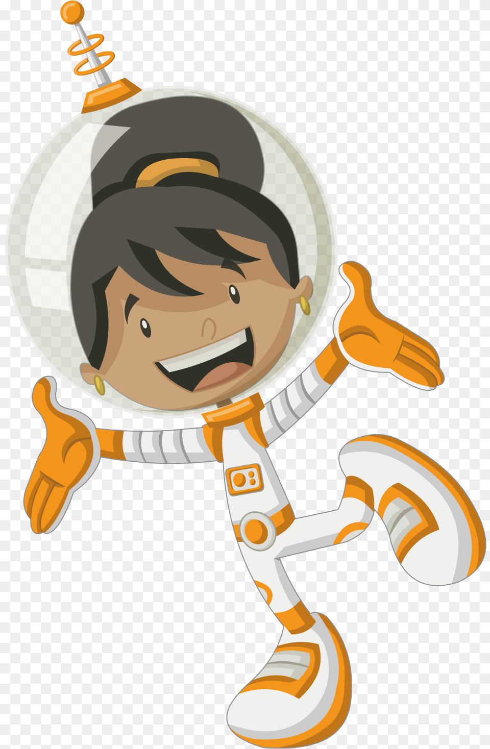 Clipart Girl Astronaut Transparent Cartoon Woman In Space, Cooking Pan, Cookware, Frying Pan, Baby Png Image