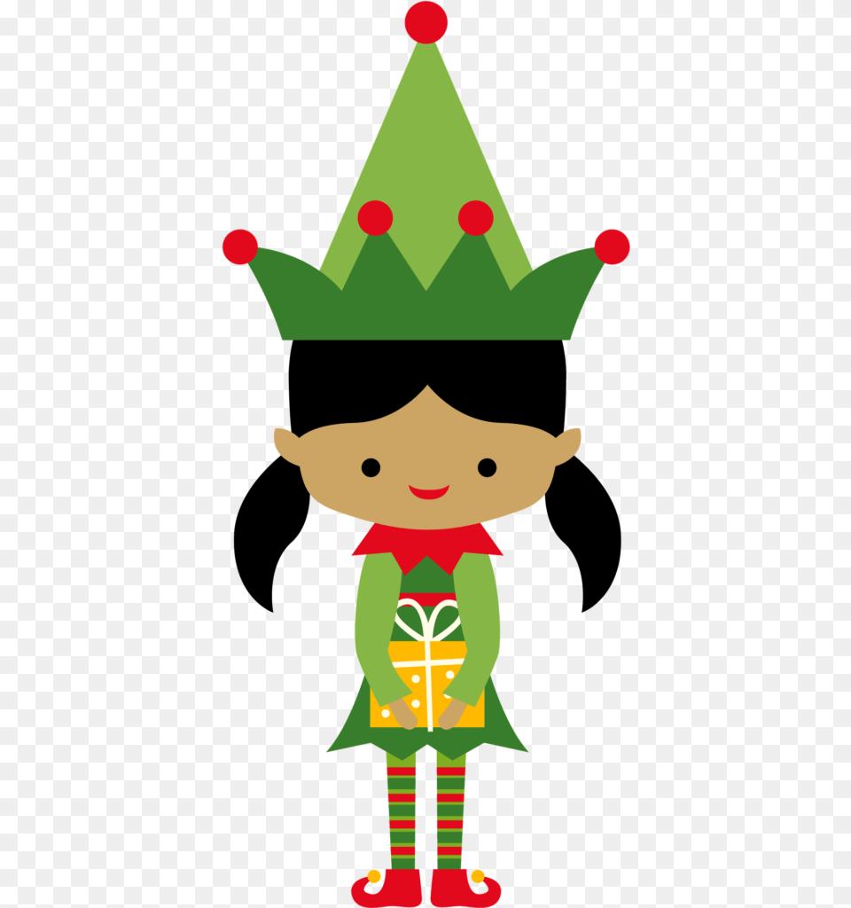 Clipart Girl Christmas Winging, Elf, Clothing, Hat, Baby Free Transparent Png