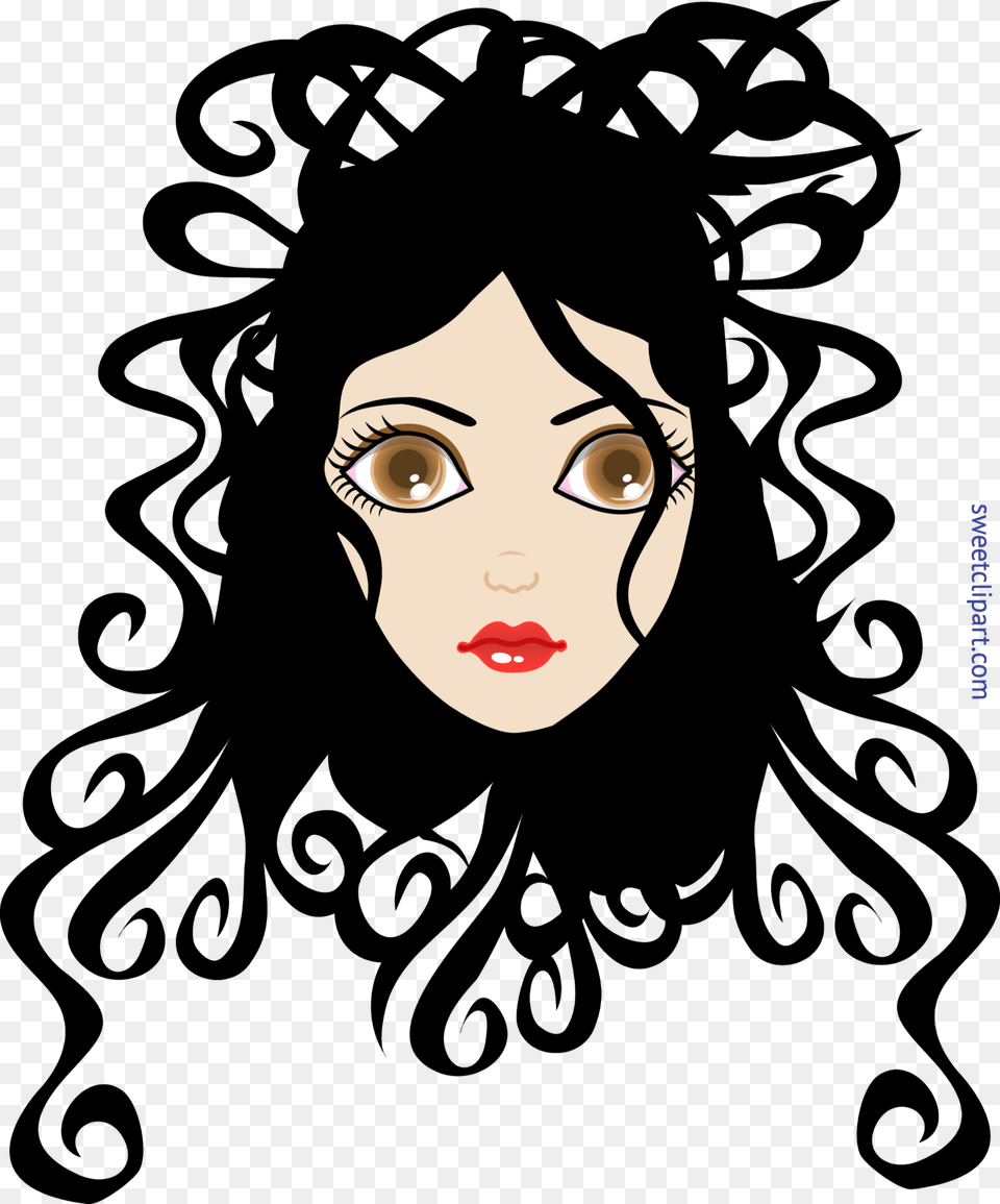 Clipart Girl Curly Hair, Portrait, Face, Photography, Head Free Png