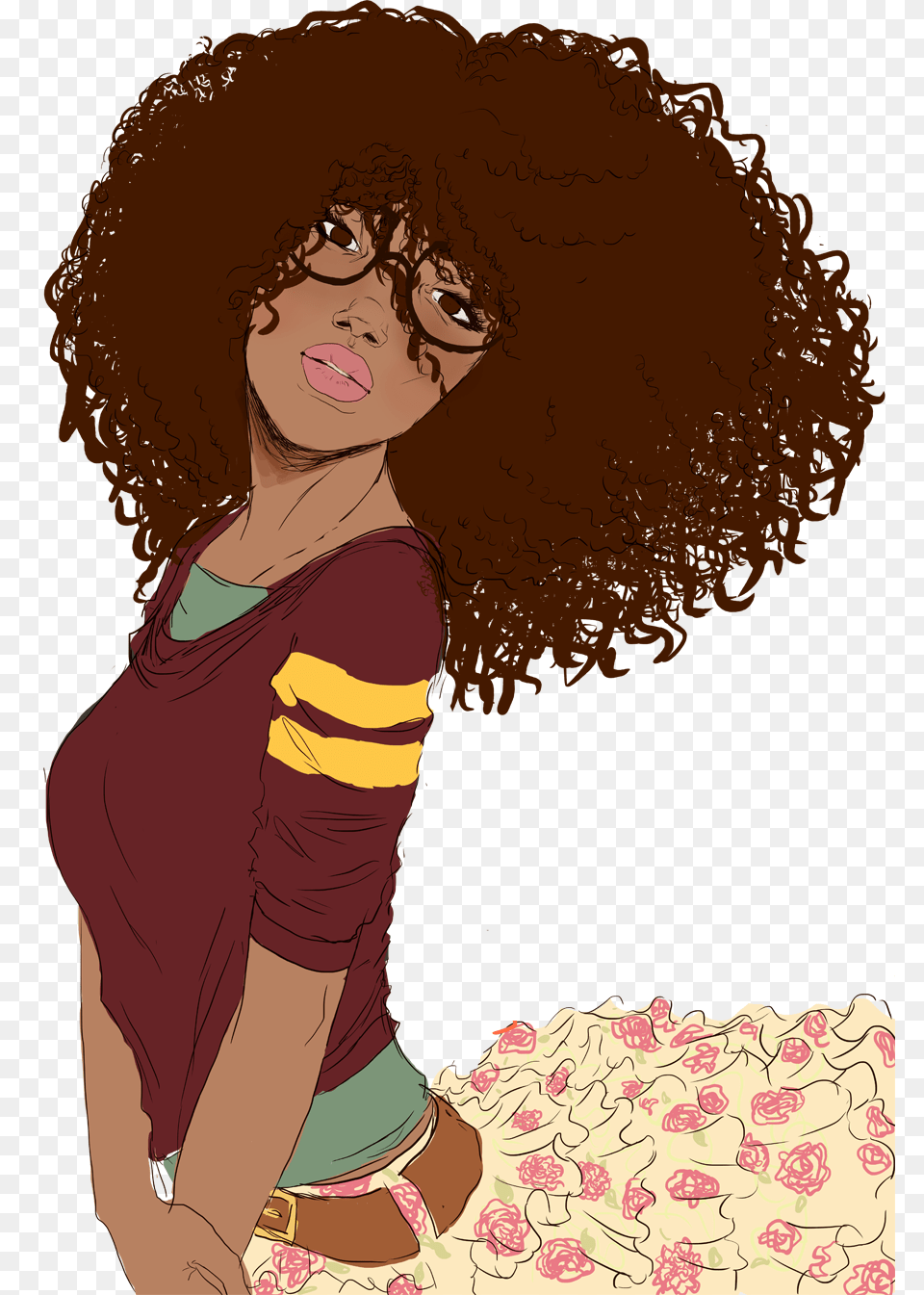 Clipart Girl Curly Hair Curly Hair Woman Cartoon, Adult, Person, Female, Comics Png Image