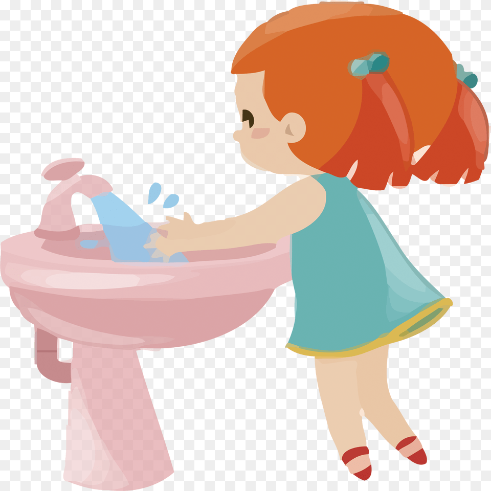 Clipart Girl Washing Hands Girl Washing Hands Clipart, Person, Architecture, Fountain, Water Free Transparent Png
