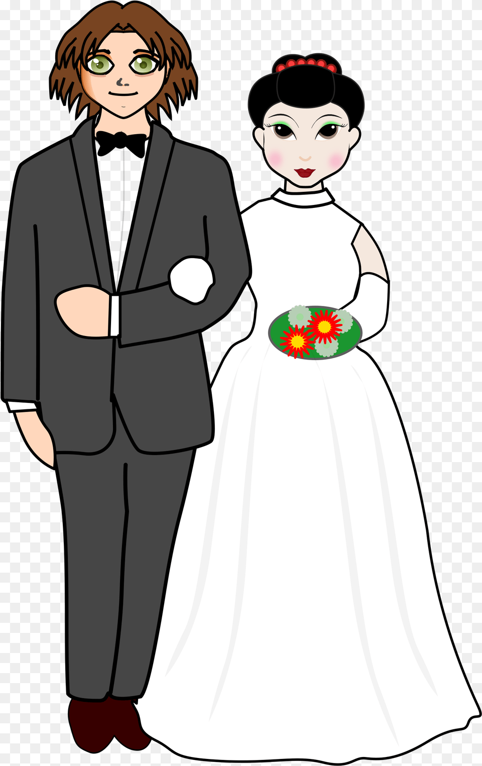 Clipart Girl Wedding Married Couple Clipart, Formal Wear, Fashion, Publication, Dress Png