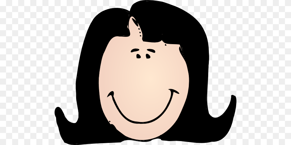 Clipart Girl With Black Hair, Stencil, Head, Person, Face Png