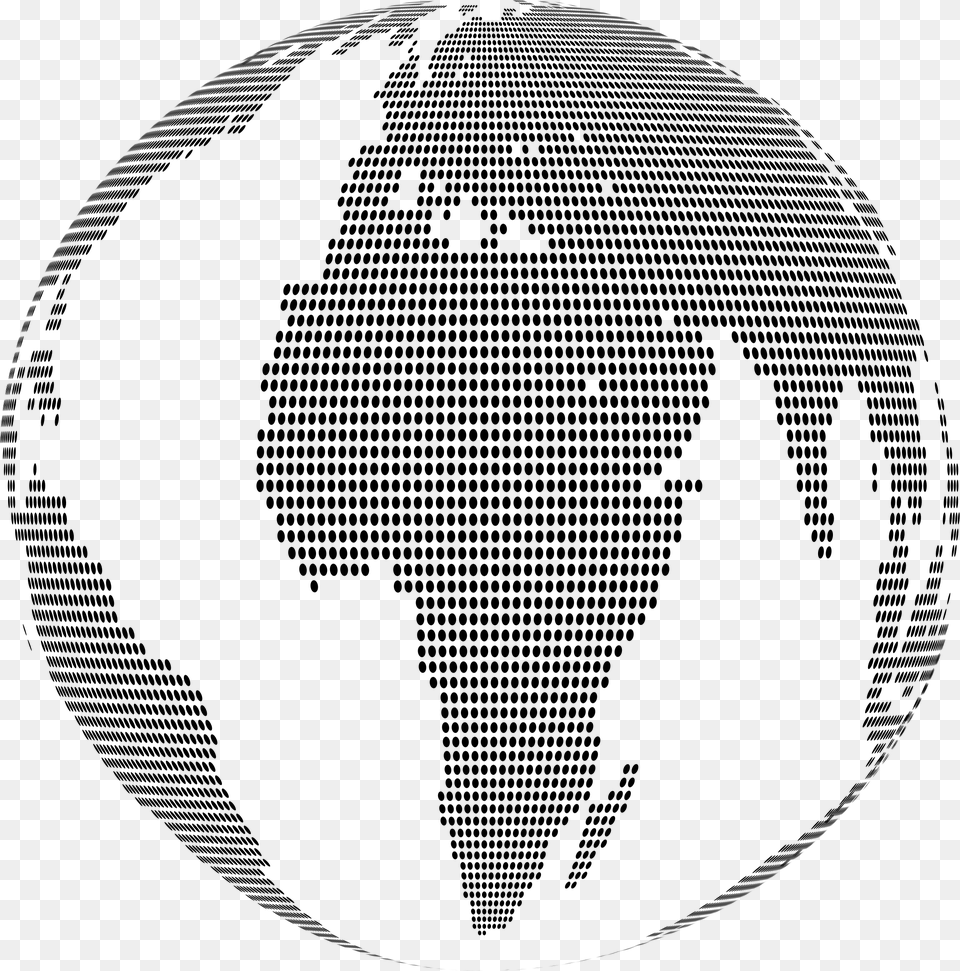 Clipart Globe Line World Map Dots Svg, Gray Free Png Download