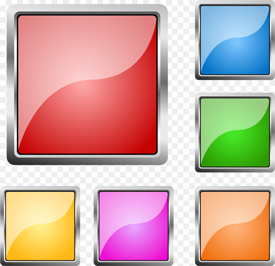 Clipart Glossy Button Square Full Square Buttons, Computer Hardware, Electronics, Hardware, Art Free Transparent Png