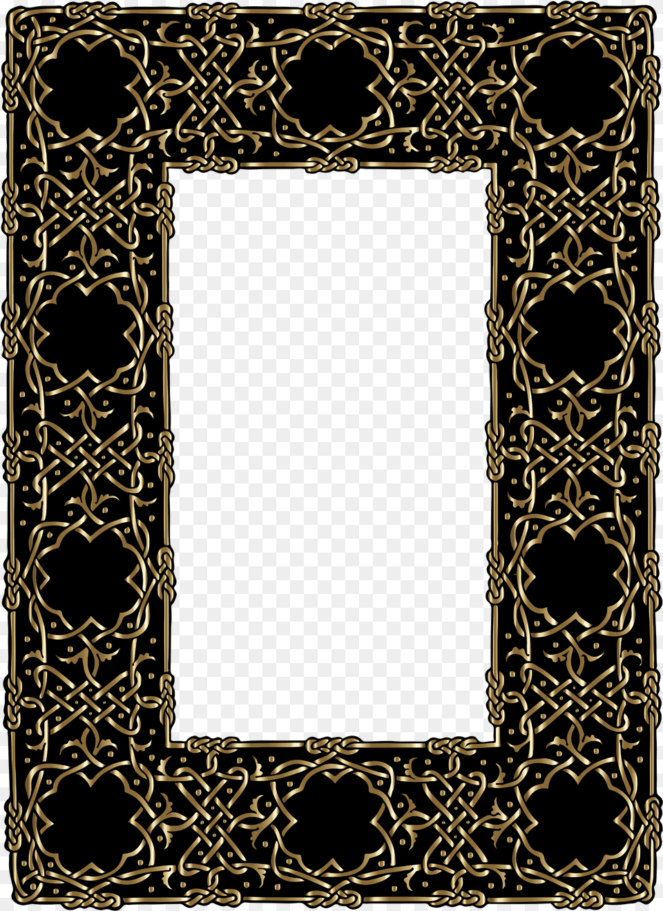 Clipart Gold Ornate Geometric Frame Gold Celtic Border, Home Decor, Rug, Blackboard Png Image