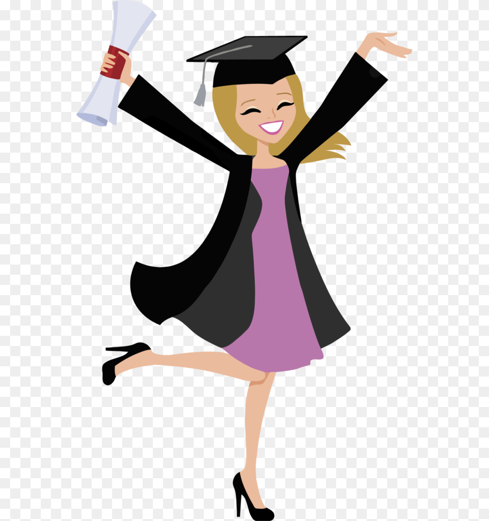 Clipart Graduation Girl Winging, People, Person, Adult, Female Free Transparent Png