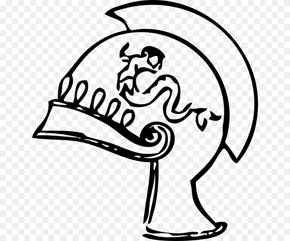 Clipart Greek Helmet Johnny Automatic, Gray Free Png Download