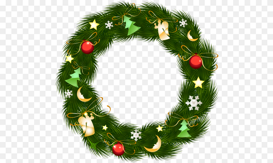 Clipart Green Christmas Decorations, Wreath Png