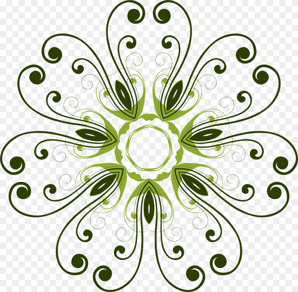 Clipart Green Flower Design Vector, Art, Floral Design, Graphics, Pattern Png Image