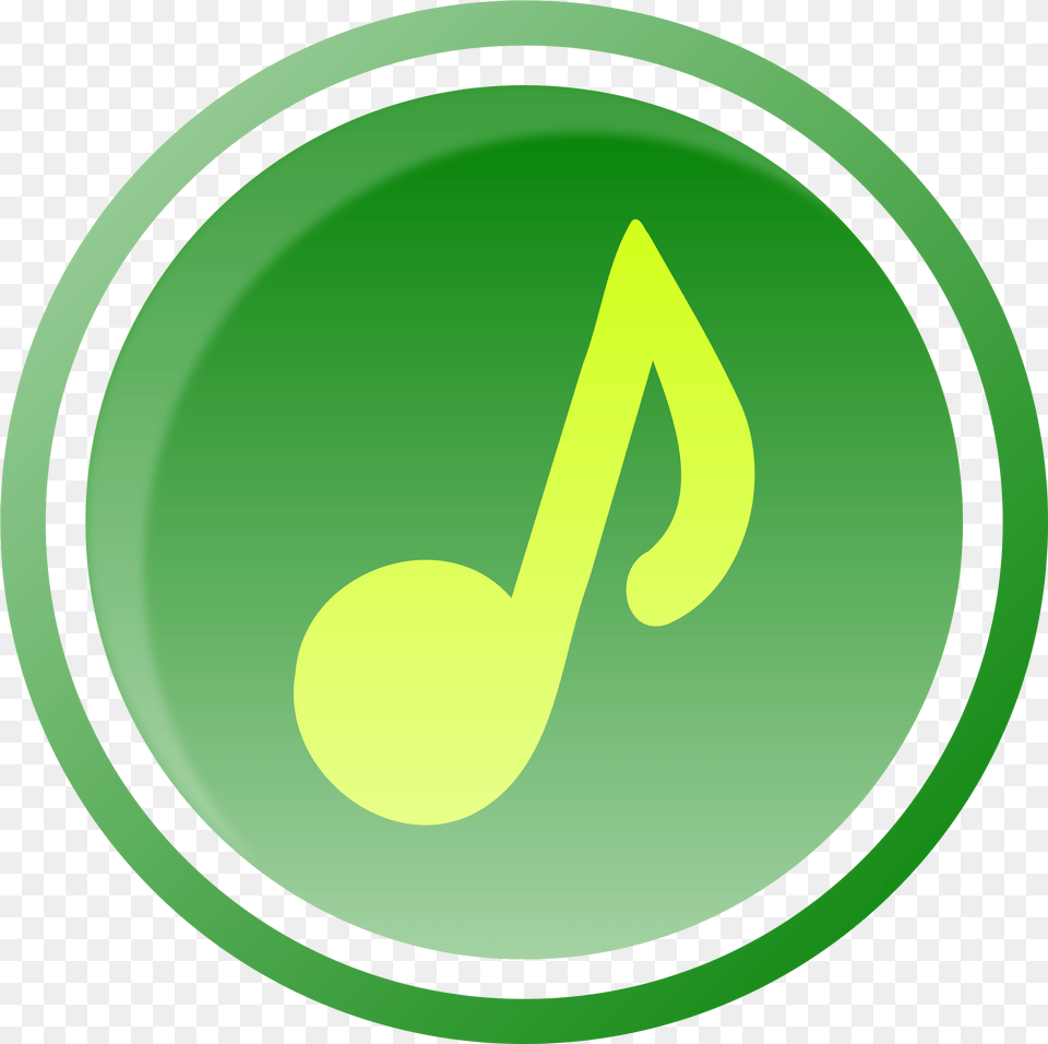 Clipart Green Transparent Free For Download Music Icon Green, Logo, Disk Png