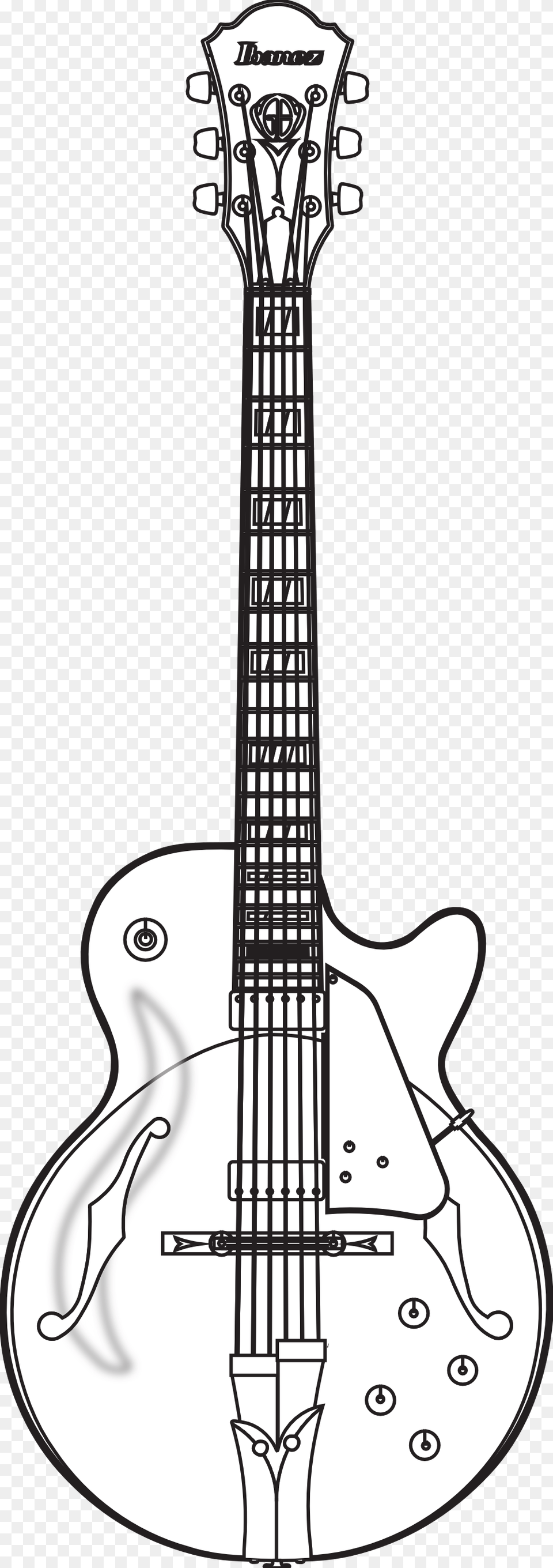 Clipart Guitar Black And White 12 String Guitar Drawing, Musical Instrument, Bass Guitar Free Transparent Png