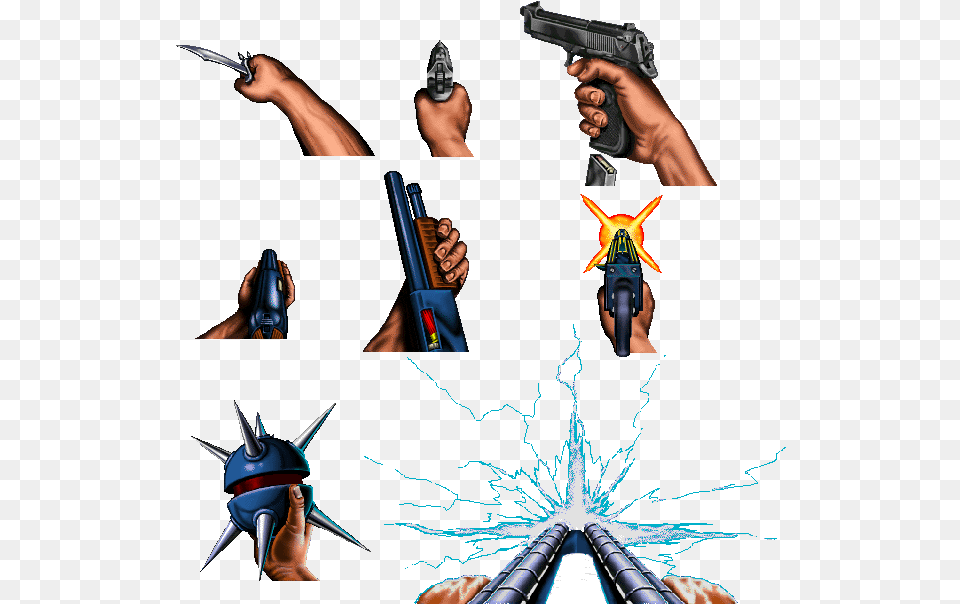 Clipart Gun Fps Blood 1997 Weapons Sprites, Firearm, Handgun, Weapon, Adult Free Png Download