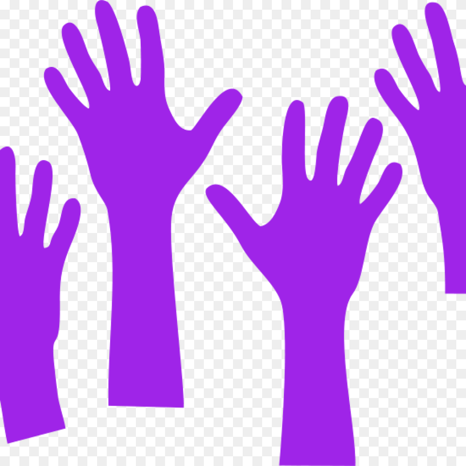 Clipart Hands Clipart Four Hands Reaching Silhouette, Clothing, Glove, Purple, Person Free Png