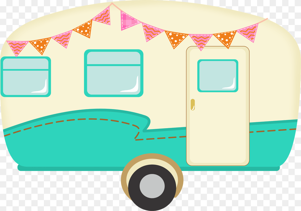 Clipart Happy Camper Vector, Transportation, Van, Vehicle, Caravan Png Image