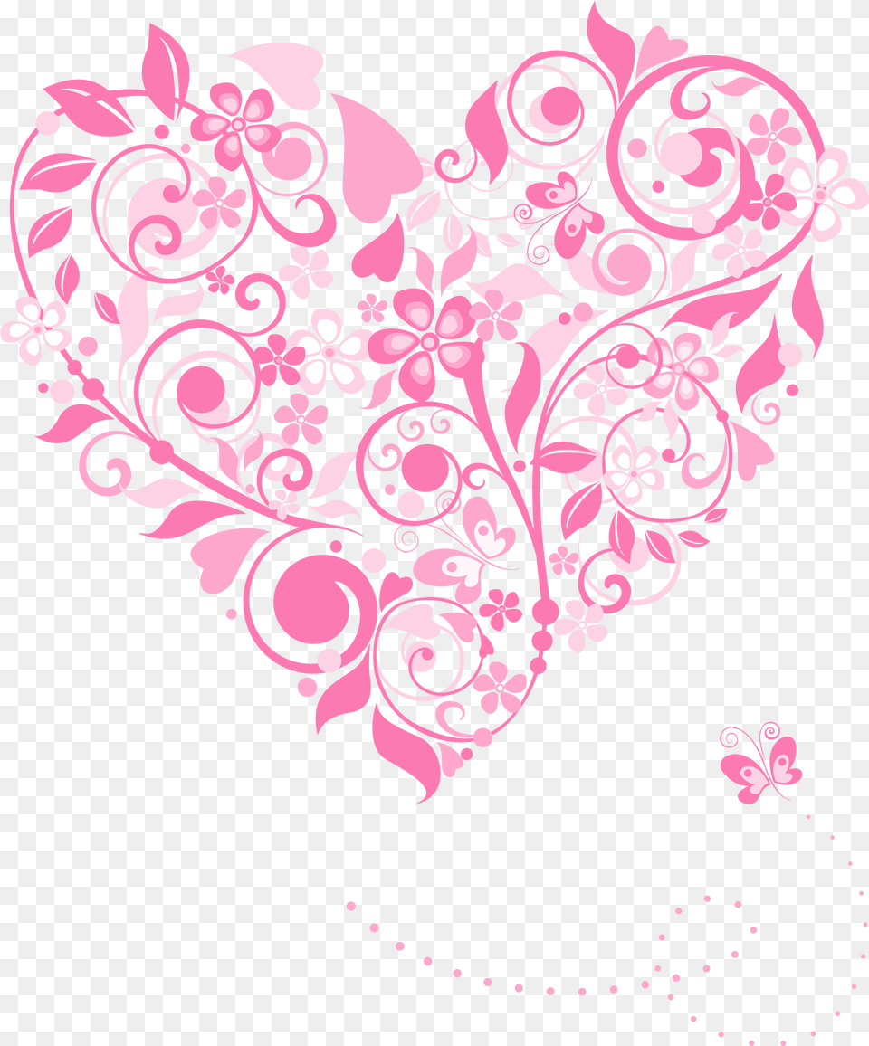 Clipart Hearts Decoration No Background Flower Heart, Art, Floral Design, Graphics, Pattern Free Png