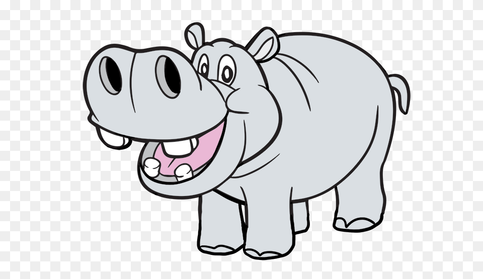 Clipart Hippo Clipart Cute, Animal, Cartoon, Mammal, Pig Free Transparent Png